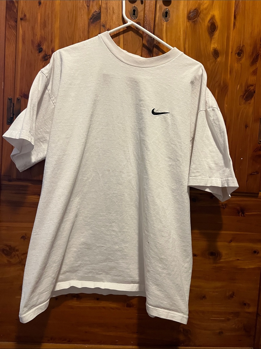 Nike White Short Sleeve Tee with Black Swoosh